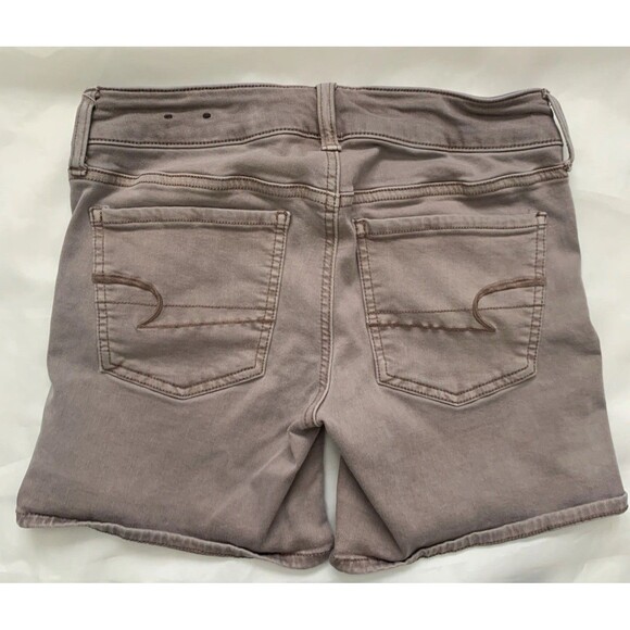 American Eagle Outfitters Super Stretch MIDI Shorts Light Brown Womens Size 4 - Picture 4 of 8